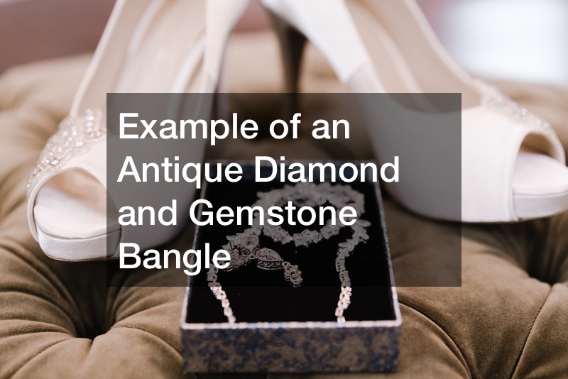 Example of an Antique Diamond and Gemstone Bangle